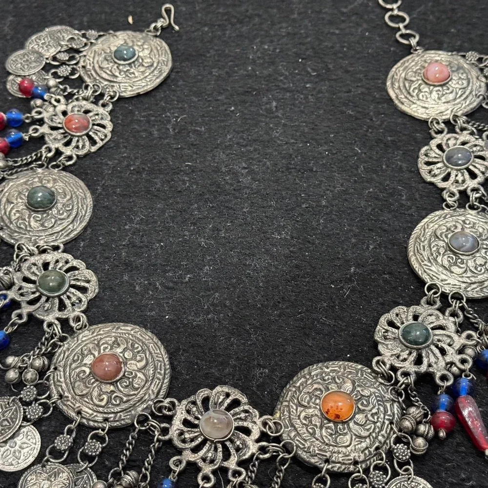 Vintage Traditional Coin Gemstone Kuchi Tribal-style Waist Belly Belt